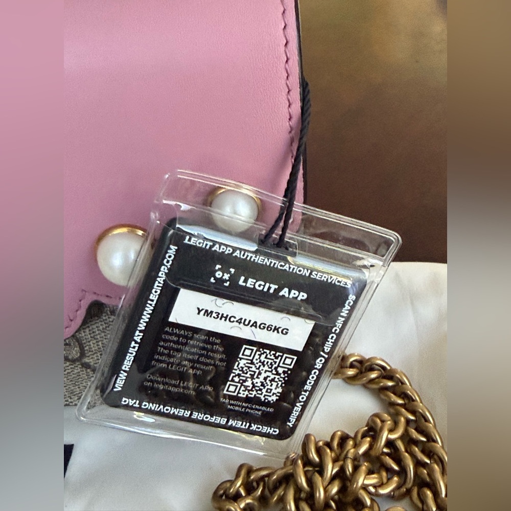 Gucci GG Supreme Pearl Peony WalletOn Chain. PRISTINE - Picture 13 of 16